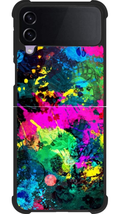 Samsung Galaxy Z Flip3 5G Case Hülle - Silikon schwarz Splash paint