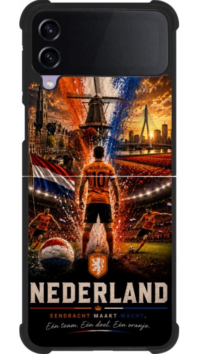 Samsung Galaxy Z Flip3 5G Case Hülle - Silikon schwarz Fussball Niederlande splash 2026