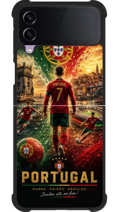 Samsung Galaxy Z Flip3 5G Case Hülle - Silikon schwarz Fussball Portugal splash 2026