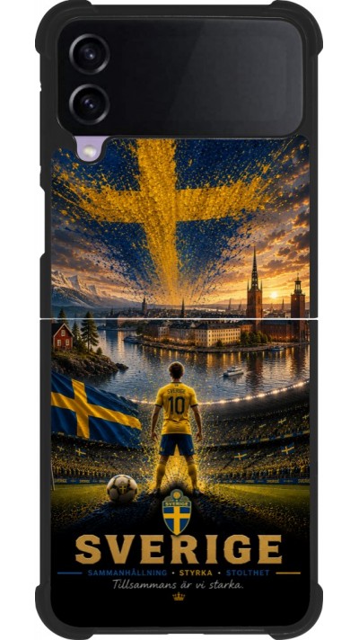 Samsung Galaxy Z Flip3 5G Case Hülle - Silikon schwarz Fussball Schweden splash 2026