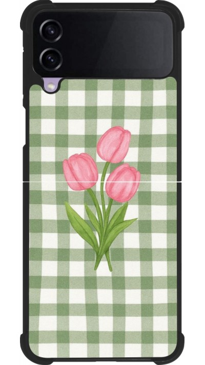 Samsung Galaxy Z Flip3 5G Case Hülle - Silikon schwarz Green vichy tulips 2026