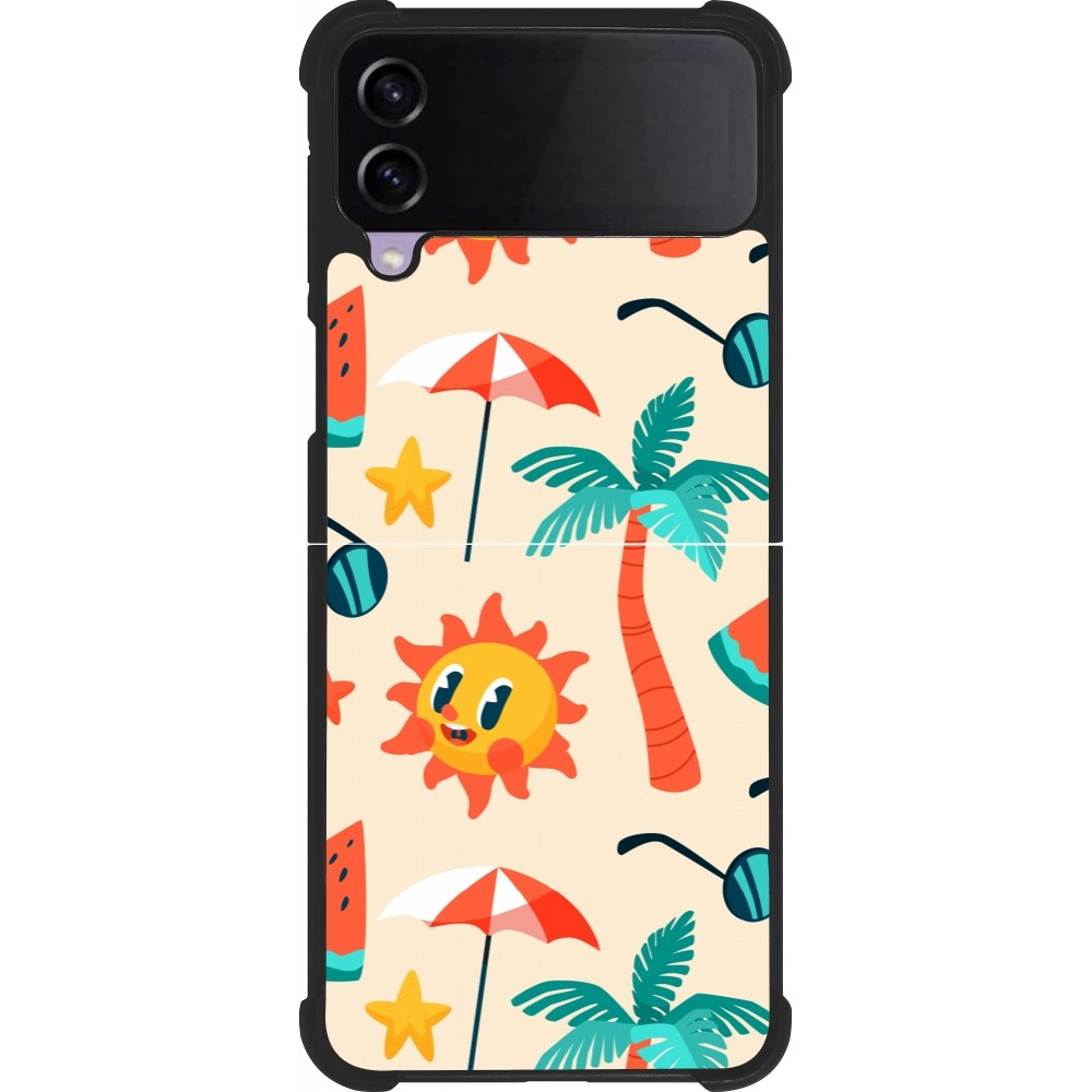 Samsung Galaxy Z Flip3 5G Case Hülle - Silikon schwarz Summer 2025 Pattern soleil