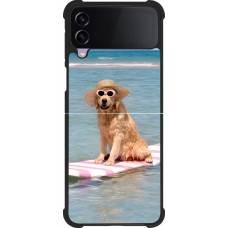 Samsung Galaxy Z Flip3 5G Case Hülle - Silikon schwarz Summer Dog on Paddle