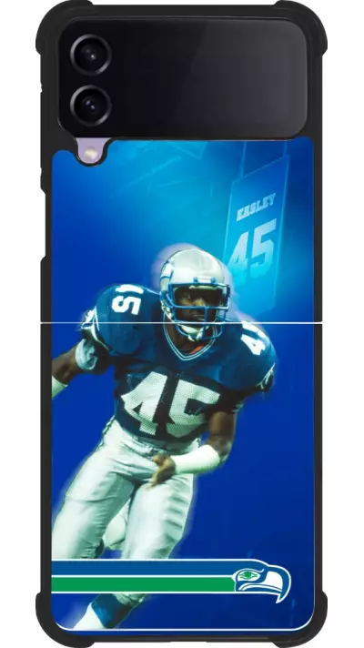 Samsung Galaxy Z Flip3 5G Case Hülle - Silikon schwarz Super Bowl 26 Seattle 1