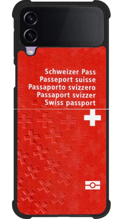 Samsung Galaxy Z Flip3 5G Case Hülle - Silikon schwarz Swiss Passport
