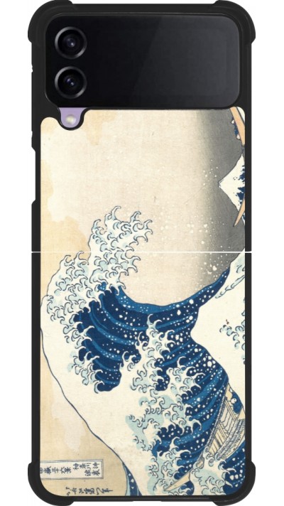 Samsung Galaxy Z Flip3 5G Case Hülle - Silikon schwarz Kunstbild - Die große Welle vor Kanagawa - Hokusai