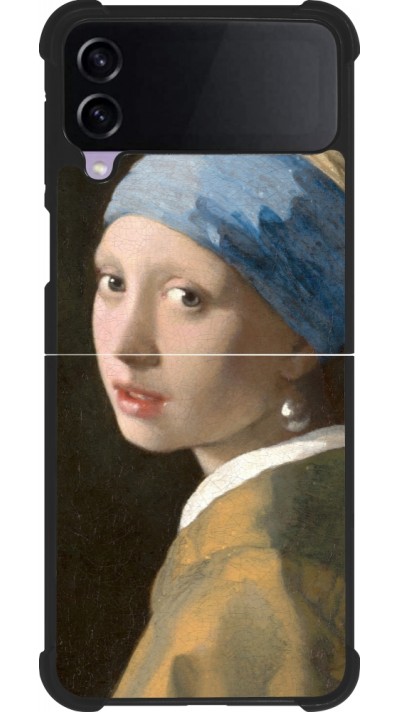 Samsung Galaxy Z Flip3 5G Case Hülle - Silikon schwarz Kunstbild - Das Mädchen mit dem Perlenohrring - Jan Vermeer