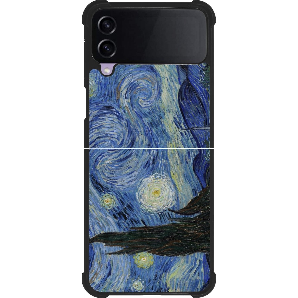 Samsung Galaxy Z Flip3 5G Case Hülle - Silikon schwarz Kunstbild - Sternennacht - Van Gogh
