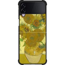 Samsung Galaxy Z Flip3 5G Case Hülle - Silikon schwarz Kunstbild - Sonnenblumen  - Van Gogh