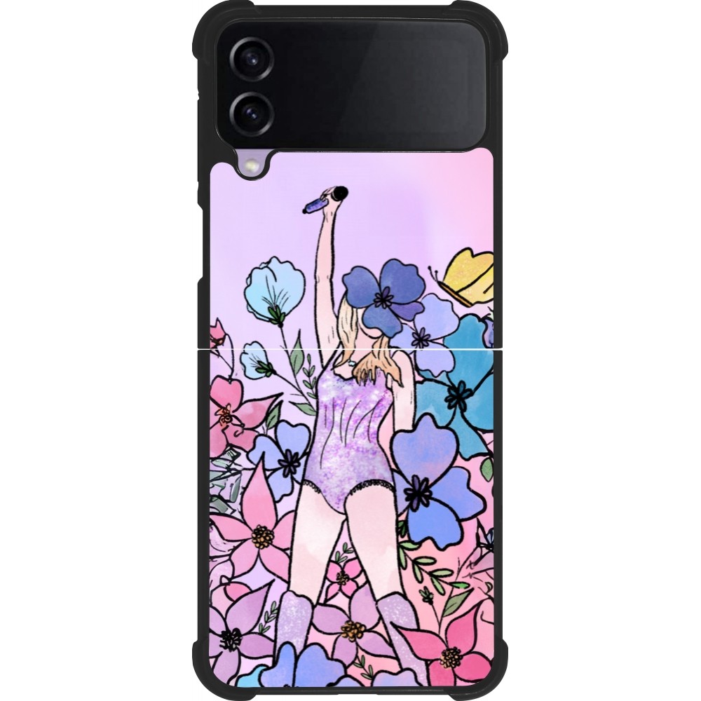 Samsung Galaxy Z Flip3 5G Case Hülle - Silikon schwarz Taylor Swift Sketch - Pink