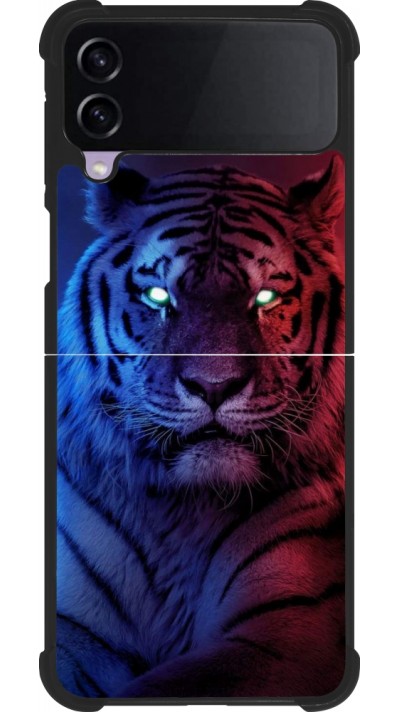 Samsung Galaxy Z Flip3 5G Case Hülle - Silikon schwarz Tiger Blue Red