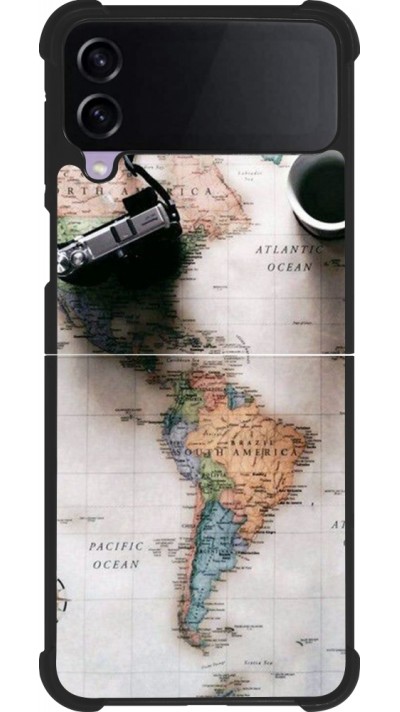 Samsung Galaxy Z Flip3 5G Case Hülle - Silikon schwarz Travel 01