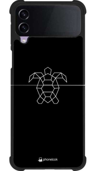 Samsung Galaxy Z Flip3 5G Case Hülle - Silikon schwarz Turtles lines on black
