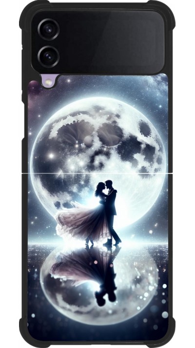 Samsung Galaxy Z Flip3 5G Case Hülle - Silikon schwarz Valentin 2024 Liebe unter dem Mond