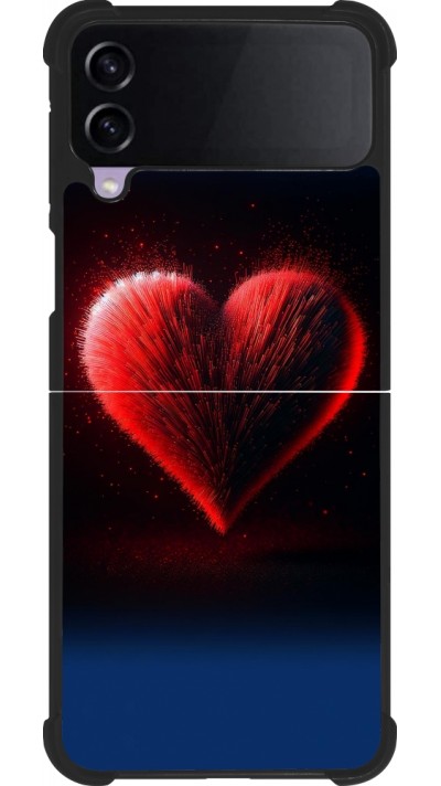 Samsung Galaxy Z Flip3 5G Case Hülle - Silikon schwarz Valentin 2025 rotes Herz