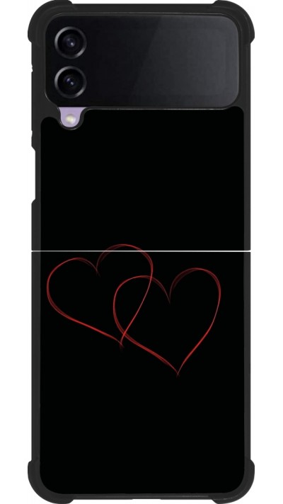 Samsung Galaxy Z Flip3 5G Case Hülle - Silikon schwarz Valentine 2023 attached heart
