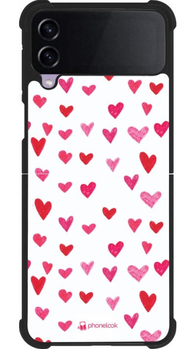 Samsung Galaxy Z Flip3 5G Case Hülle - Silikon schwarz Valentine 2022 Many pink hearts
