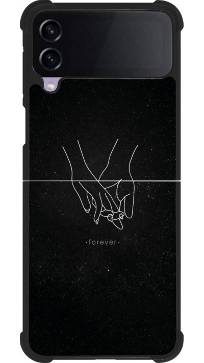 Samsung Galaxy Z Flip3 5G Case Hülle - Silikon schwarz Valentine 2023 hands forever