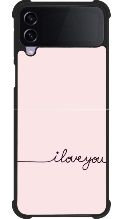 Samsung Galaxy Z Flip3 5G Case Hülle - Silikon schwarz Valentine 2023 i love you writing