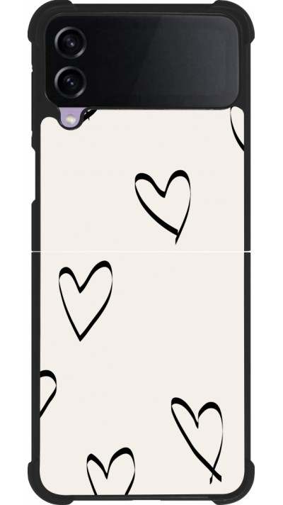 Samsung Galaxy Z Flip3 5G Case Hülle - Silikon schwarz Valentine 2023 minimalist hearts