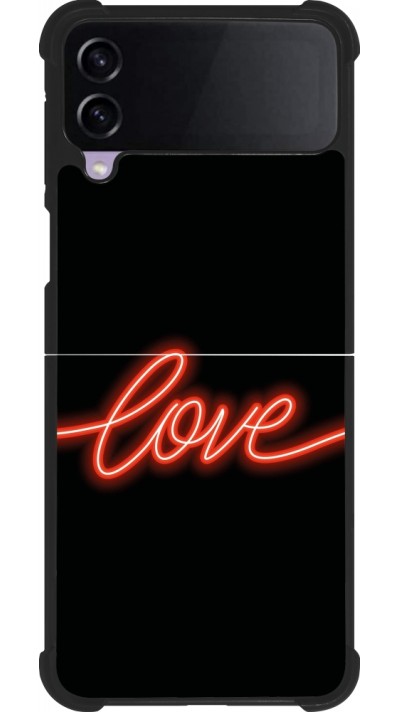 Samsung Galaxy Z Flip3 5G Case Hülle - Silikon schwarz Valentine 2023 neon love