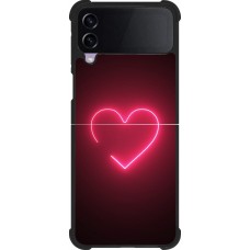 Samsung Galaxy Z Flip3 5G Case Hülle - Silikon schwarz Valentine 2023 single neon heart