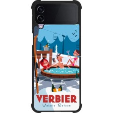 Samsung Galaxy Z Flip3 5G Case Hülle - Silikon schwarz Verbier Mountain Jacuzzi