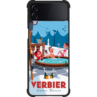 Samsung Galaxy Z Flip3 5G Case Hülle - Silikon schwarz Verbier Mountain Jacuzzi