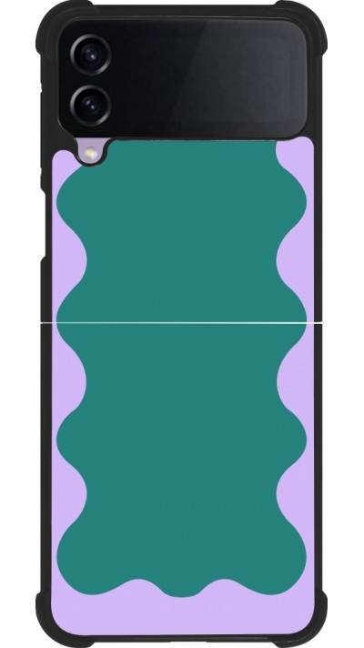 Samsung Galaxy Z Flip3 5G Case Hülle - Silikon schwarz Wavy Rectangle Green Purple