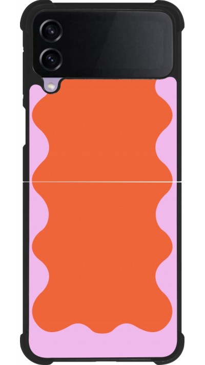 Samsung Galaxy Z Flip3 5G Case Hülle - Silikon schwarz Wavy Rectangle Orange Pink