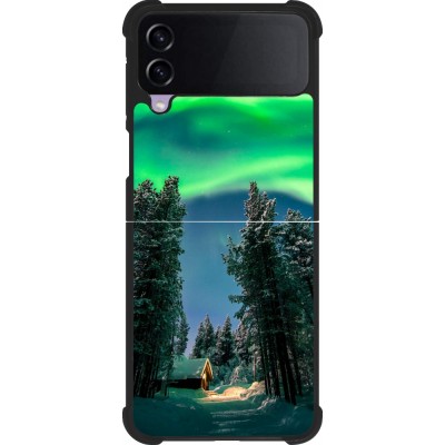 Samsung Galaxy Z Flip3 5G Case Hülle - Silikon schwarz Winter 22 Northern Lights