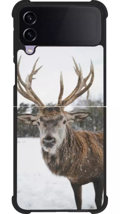 Samsung Galaxy Z Flip3 5G Case Hülle - Silikon schwarz Winter 25 Winter reindeer