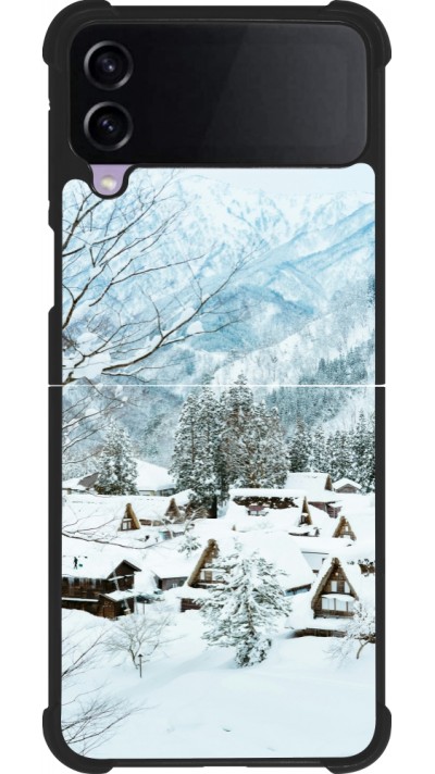 Samsung Galaxy Z Flip3 5G Case Hülle - Silikon schwarz Winter 25 Winter snowy landscape