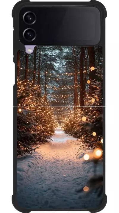 Samsung Galaxy Z Flip3 5G Case Hülle - Silikon schwarz Winter 25 Winter snowy road