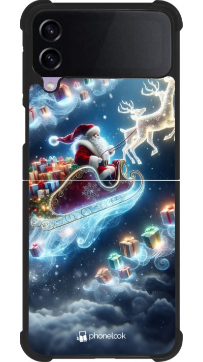 Samsung Galaxy Z Flip3 5G Case Hülle - Silikon schwarz Weihnachten 2023 Verzauberter Weihnachtsmann