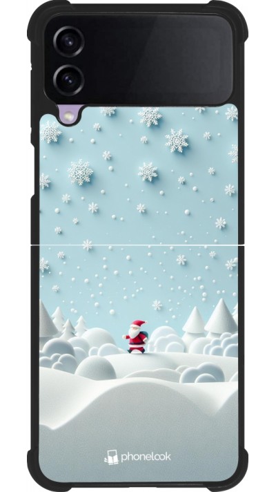 Samsung Galaxy Z Flip3 5G Case Hülle - Silikon schwarz Weihnachten 2023 Kleiner Vater Schneeflocke