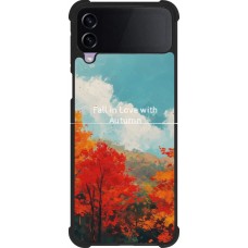 Coque Samsung Galaxy Z Flip4 - Silicone rigide noir Autumn 25 Fall in love