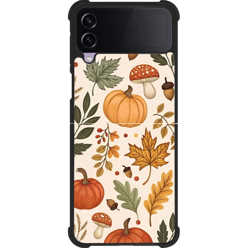 Coque Samsung Galaxy Z Flip4 - Silicone rigide noir Autumn 25 Autumn pattern