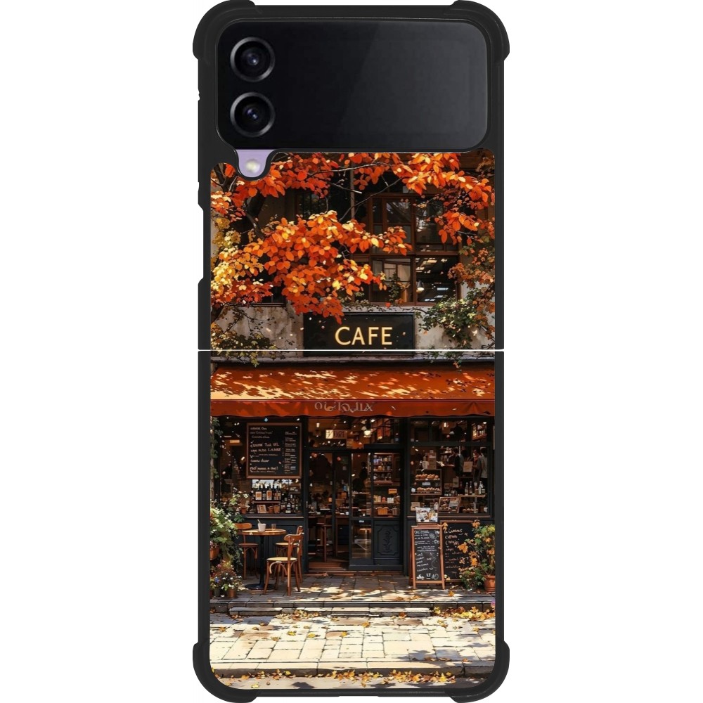 Coque Samsung Galaxy Z Flip4 - Silicone rigide noir Autumn 25 Coffee shop