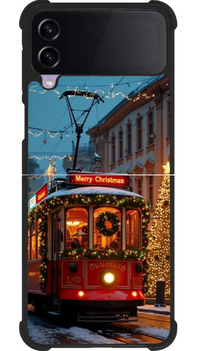 Samsung Galaxy Z Flip4 Case Hülle - Silikon schwarz Christmas 25 Xmas Train