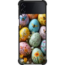 Samsung Galaxy Z Flip4 Case Hülle - Silikon schwarz Easter 2026 Eggs with bees