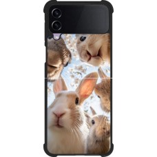 Samsung Galaxy Z Flip4 Case Hülle - Silikon schwarz Easter 2026 Rabbits