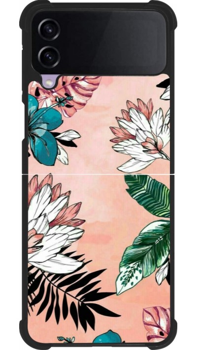 Samsung Galaxy Z Flip4 Case Hülle - Silikon schwarz Flowers Artprint