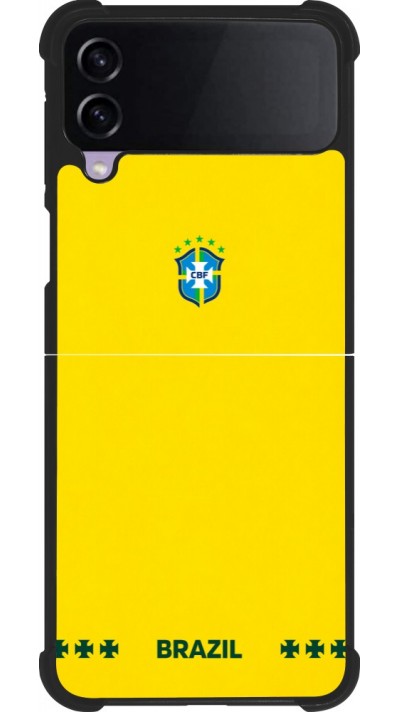 Samsung Galaxy Z Flip4 Case Hülle - Silikon schwarz Brasilien 2026 personalisierbares Fussballtrikot