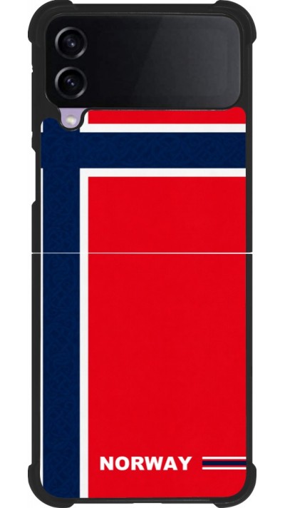 Samsung Galaxy Z Flip4 Case Hülle - Silikon schwarz Norwegen 2026 personalisierbares Fussballtrikot