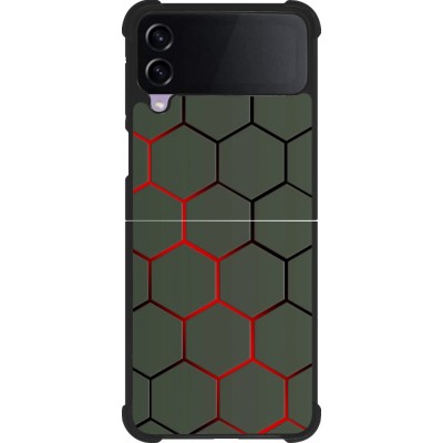 Samsung Galaxy Z Flip4 Case Hülle - Silikon schwarz Geometric Line red