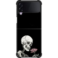 Samsung Galaxy Z Flip4 Case Hülle - Silikon schwarz Halloween 2023 rose and skeleton