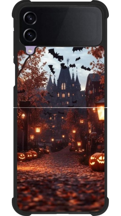 Samsung Galaxy Z Flip4 Case Hülle - Silikon schwarz Halloween 2025 Haunted house