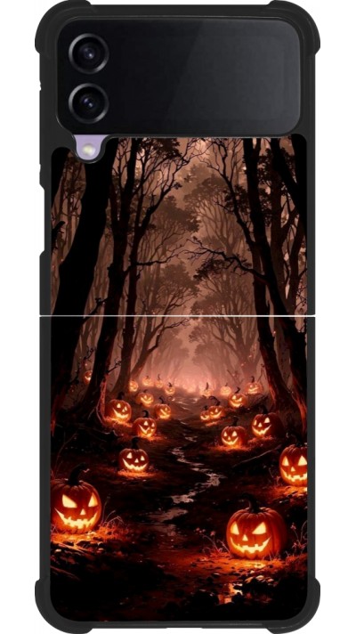 Samsung Galaxy Z Flip4 Case Hülle - Silikon schwarz Halloween 2025 Road of Terrifying Pumpkins