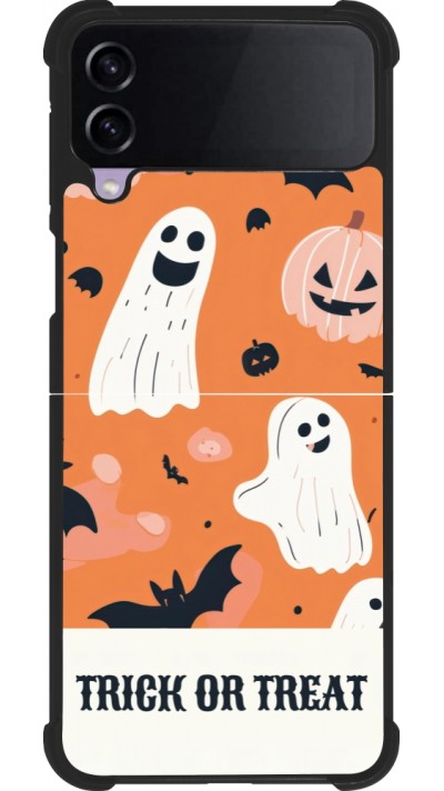 Samsung Galaxy Z Flip4 Case Hülle - Silikon schwarz Halloween 2025 Trick treat